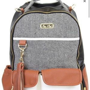 Itzy Ritzy Diaper Bag Backpack – Large Capacity Boss Bag - Coffee and Cream